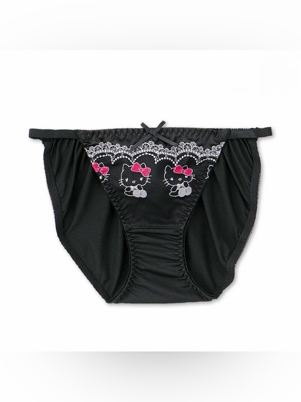 US-L/JP-3L Sanrio HELLO KITTY Japanese Satin Trim Cute Embroidery Panties Bikini